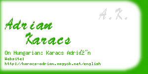 adrian karacs business card